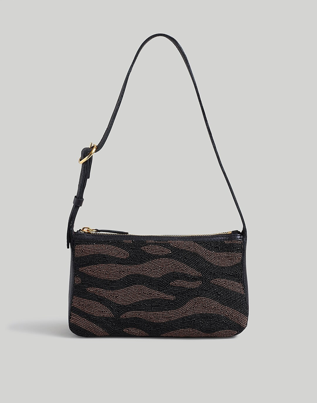 The Buckle-Strap Shoulder Bag in Bead-Embellished Leather | Madewell