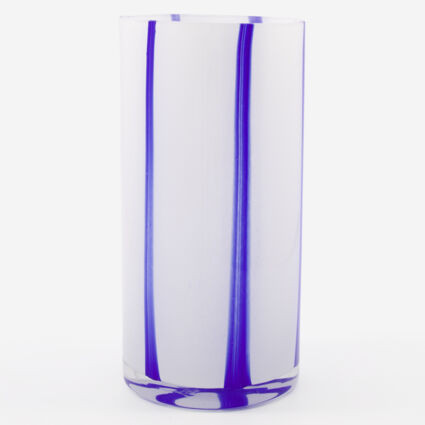 White & Blue Striped Vase 25cm | TK Maxx