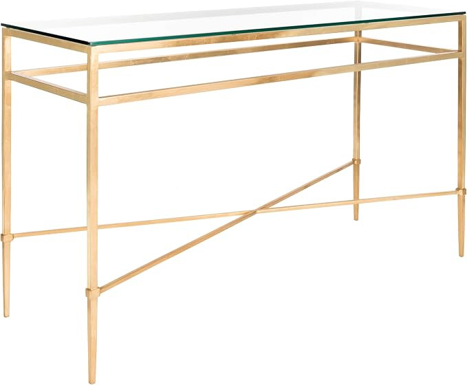 Safavieh American Homes Collection Baumgarten Antique Gold Glass Couture Console Table | Amazon (US)