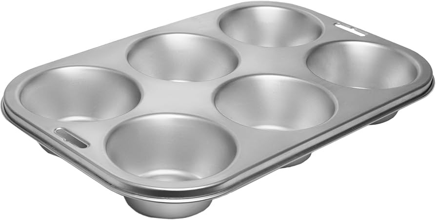 Fox Run Stainless Steel Extra Large Muffin and Cupcake Pan, 6 Cup | Amazon (US)
