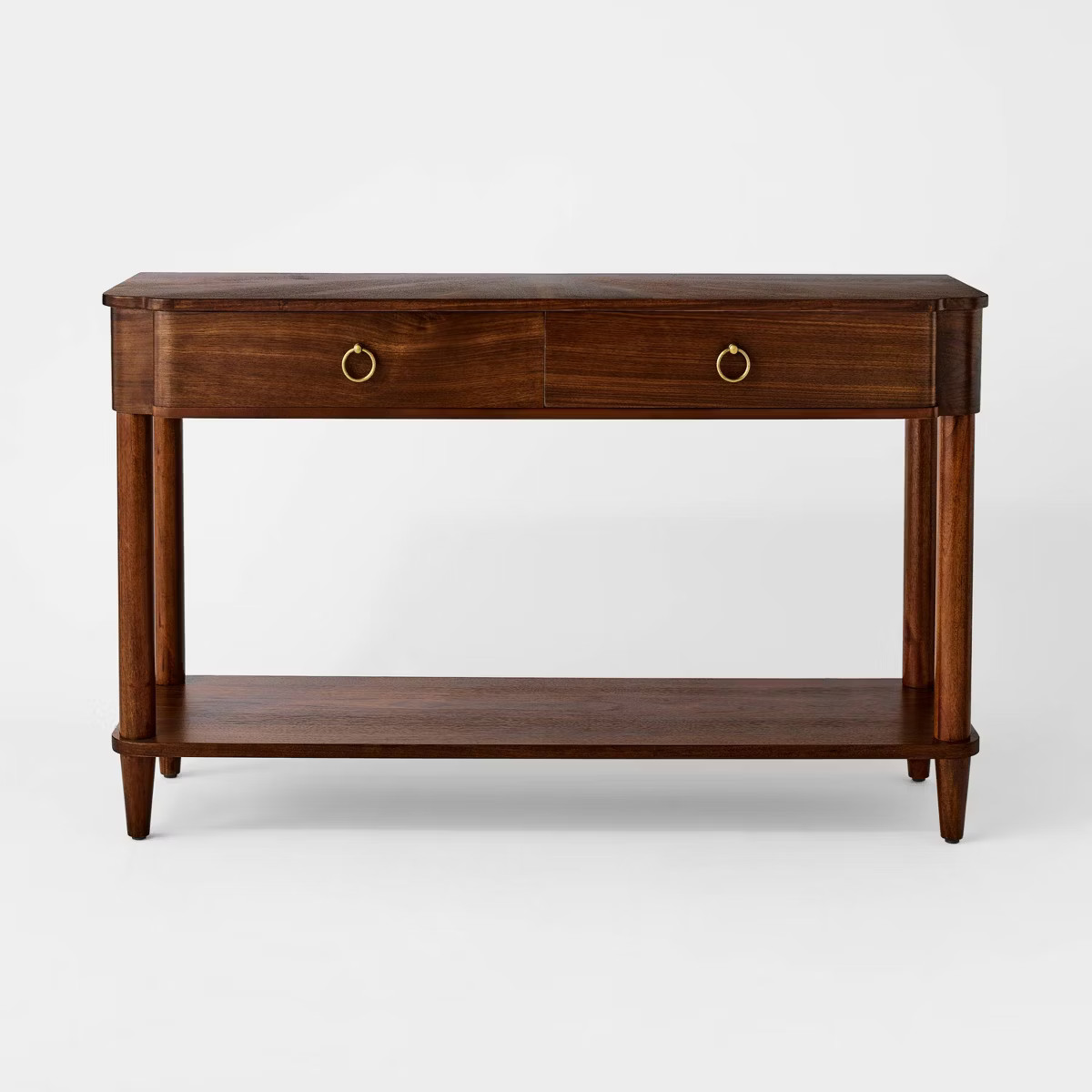 Nephi Console Table with Two Drawer Walnut Brown Wood Veneer - Threshold™ designed with Studio ... | Target