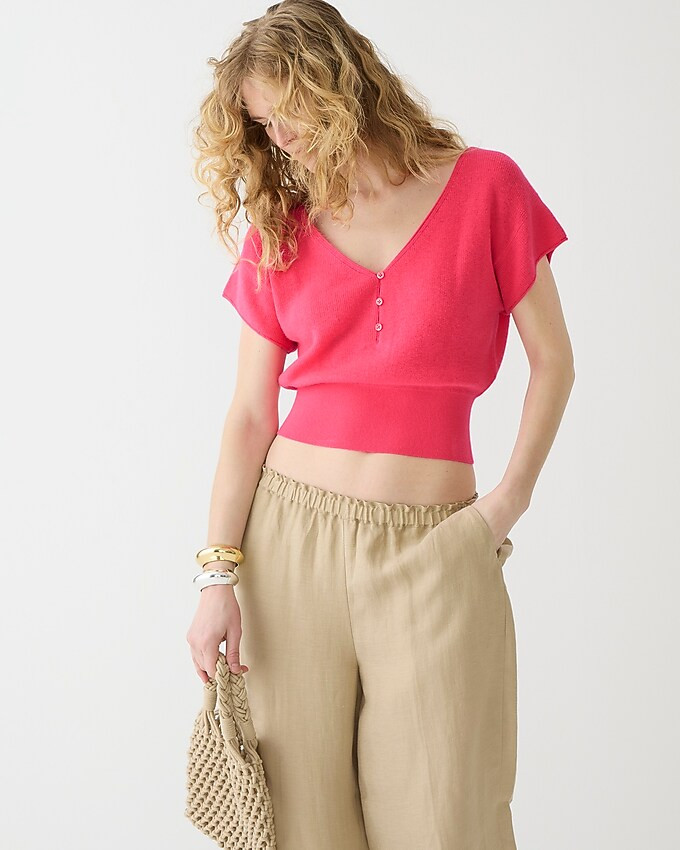 Featherweight cashmere V-neck T-shirt | J. Crew US