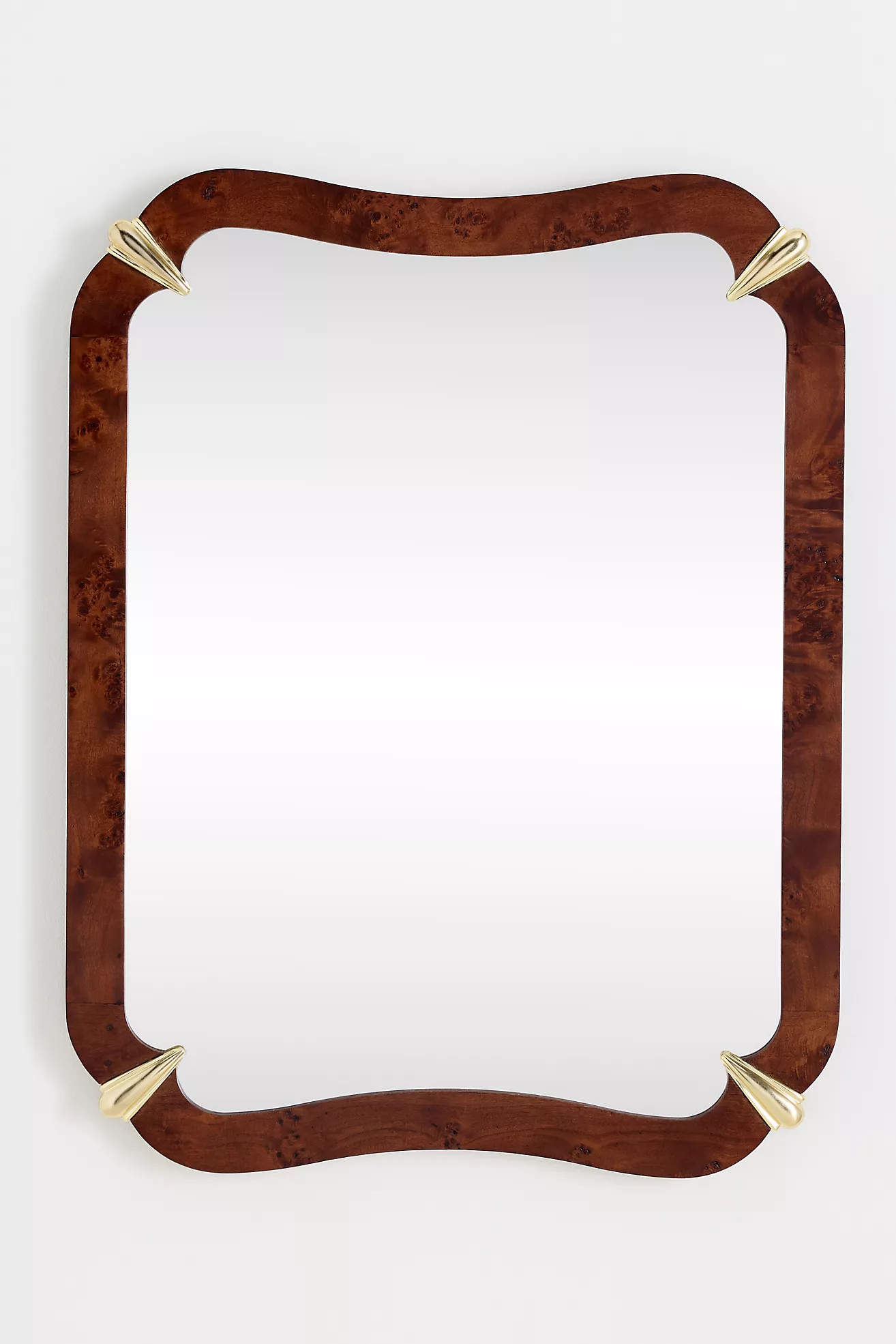 Violeta Scalloped Burlwood Wall Mirror | Anthropologie (US)