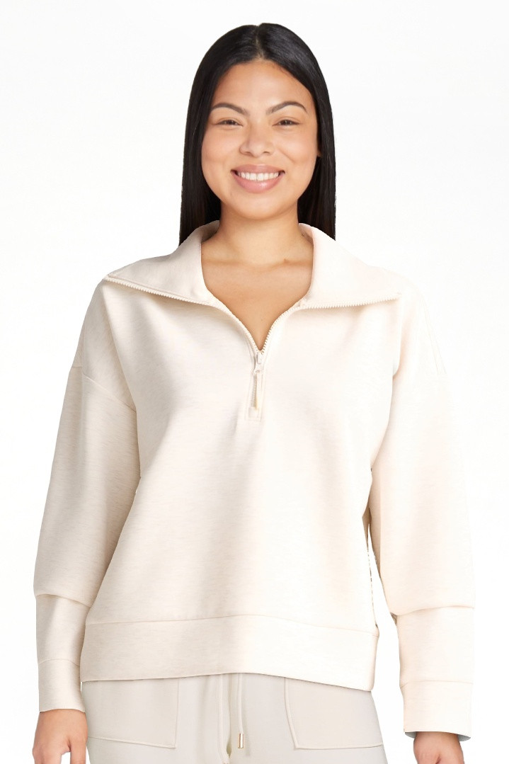 Avia Women's and Women's Plus Scuba Knit Quarter Zip Pullover, Sizes XS-4X | Walmart (US)