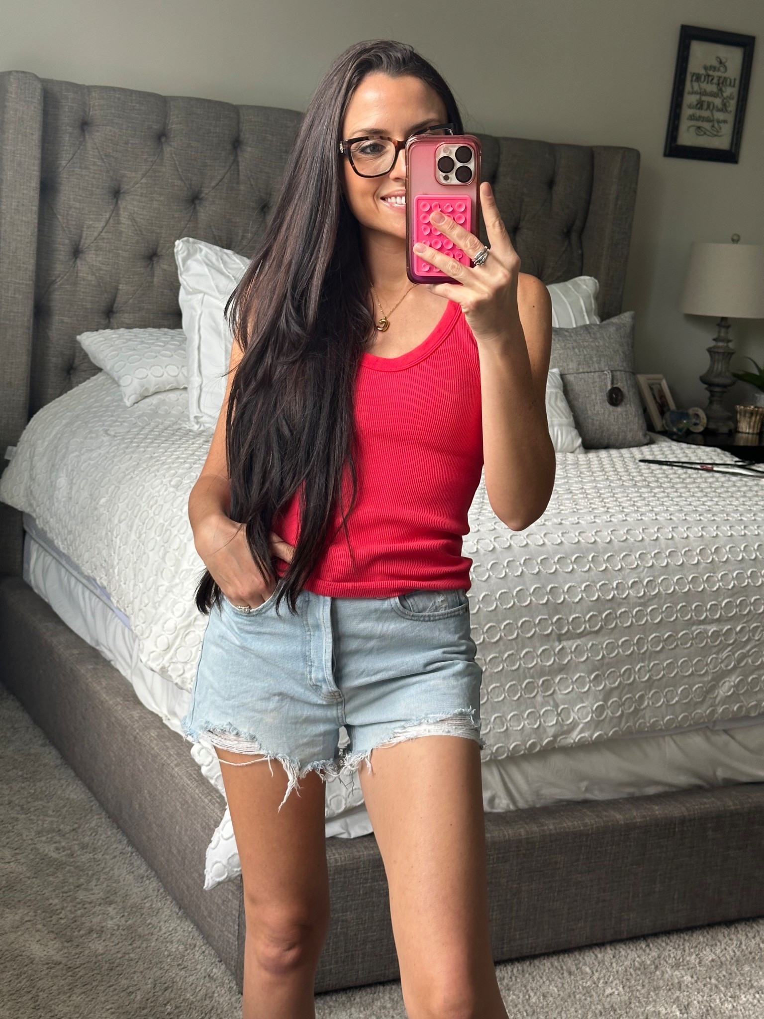 Casual summer outfit idea 
Target scoop neck tank & denim shorts. Gold initial necklace 

#targetoutfit #targetstyle #casualoutfit 

#LTKFindsUnder50 #LTKStyleTip #LTKSeasonal