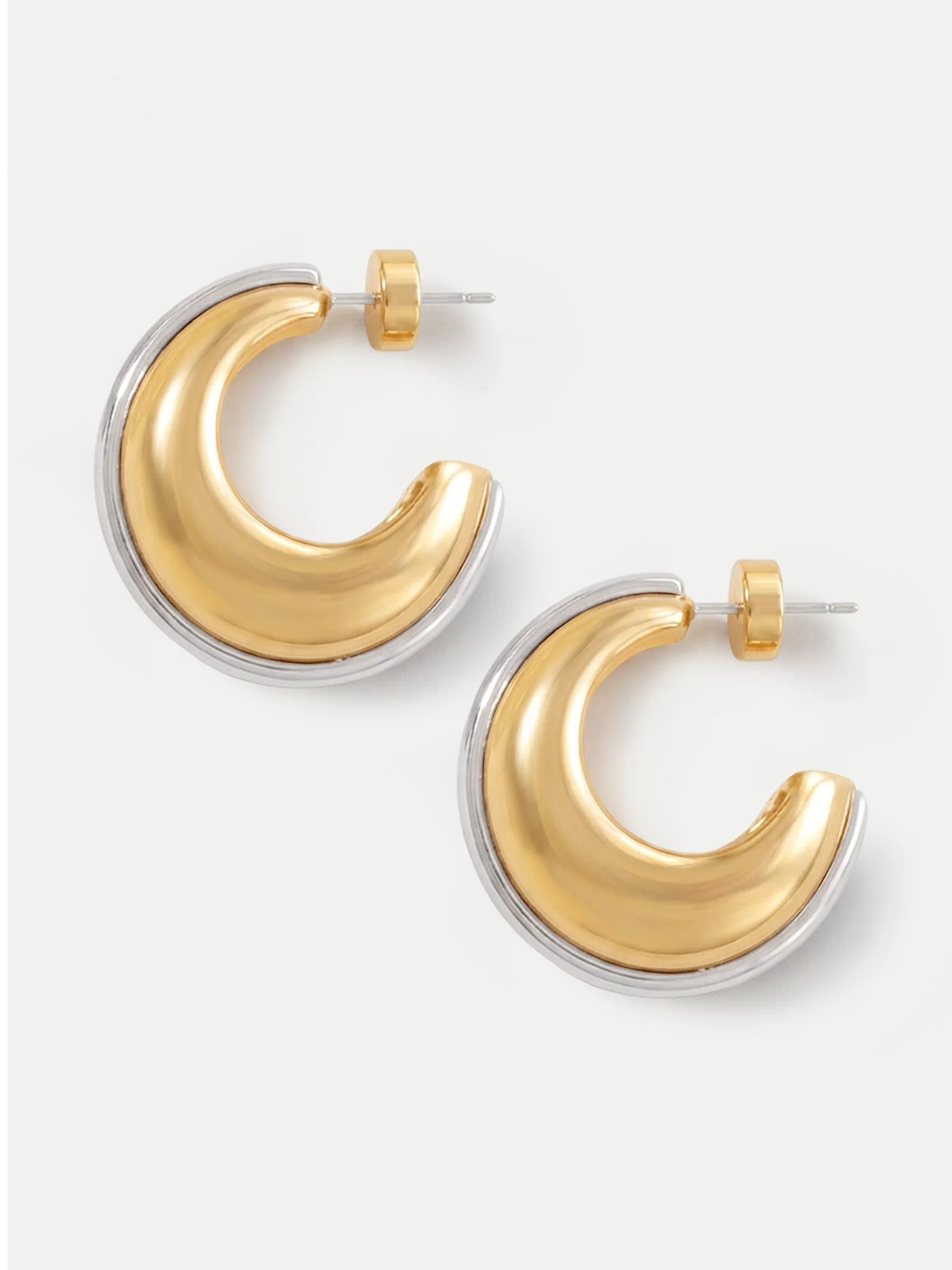 Two-Tone Hoop Earring in Gold/Silver | Veronica Beard | Veronica Beard
