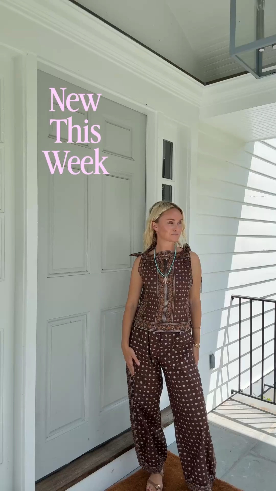 New this week- two sets I’m loving, two end of summer dresses, the best petite (linked regular length too) pre fall jeans and tshirt bra 🤎
