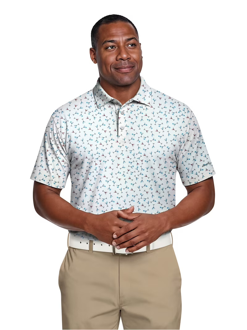 Ben Hogan Men's & Big Men's Performance Martini Printed Short Sleeve Polo Shirt, up to 5XL | Walmart (US)