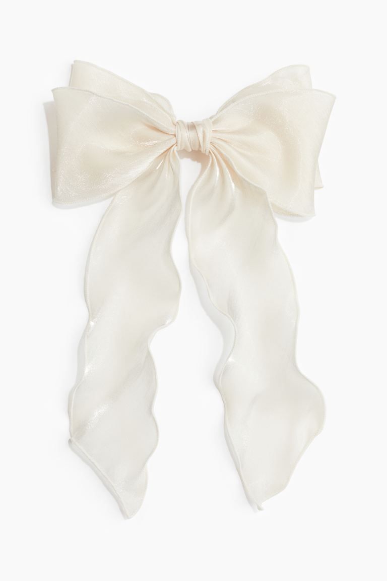 Hair Clip with Bow - Light beige - Ladies | H&M US | H&M (US + CA)