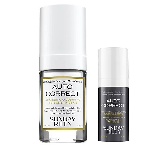Sunday Riley Auto-Correct Brightening Eye Cream Home & Away Set - QVC.com | QVC