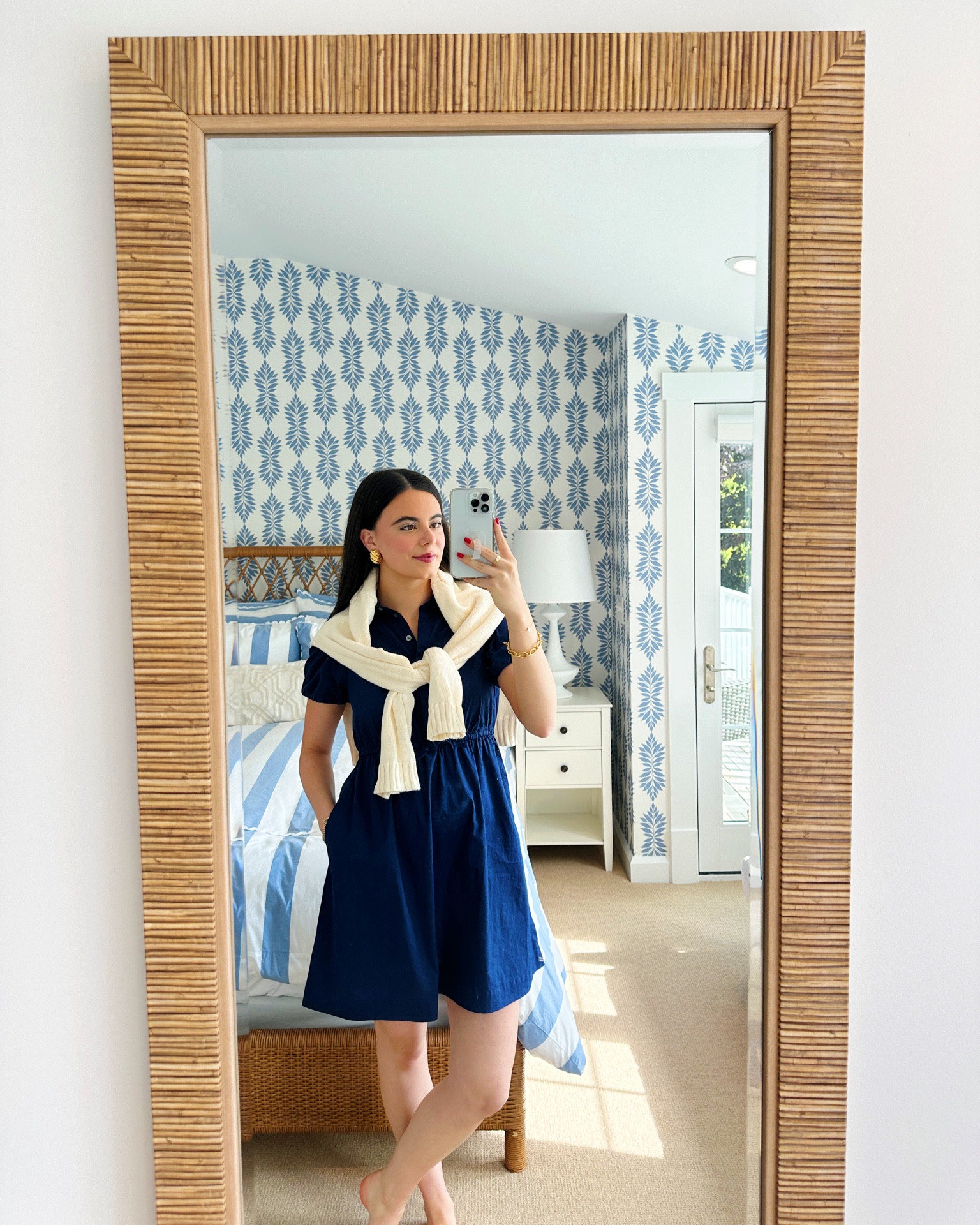My little sundress is from J.Crew factory! Currently no longer available in the navy but still in stock in a few other colors! Such an easy and affordable sundress for travel, work or fun!