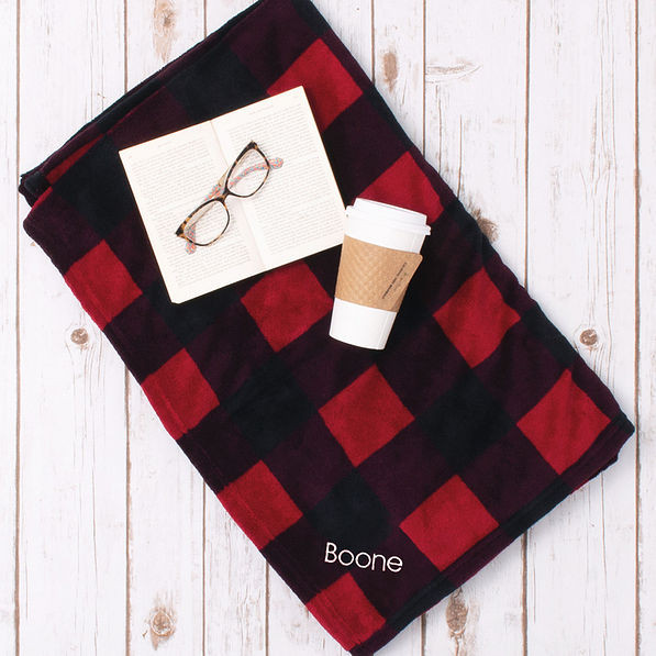 Monogrammed Buffalo Plaid Blanket | Marleylilly