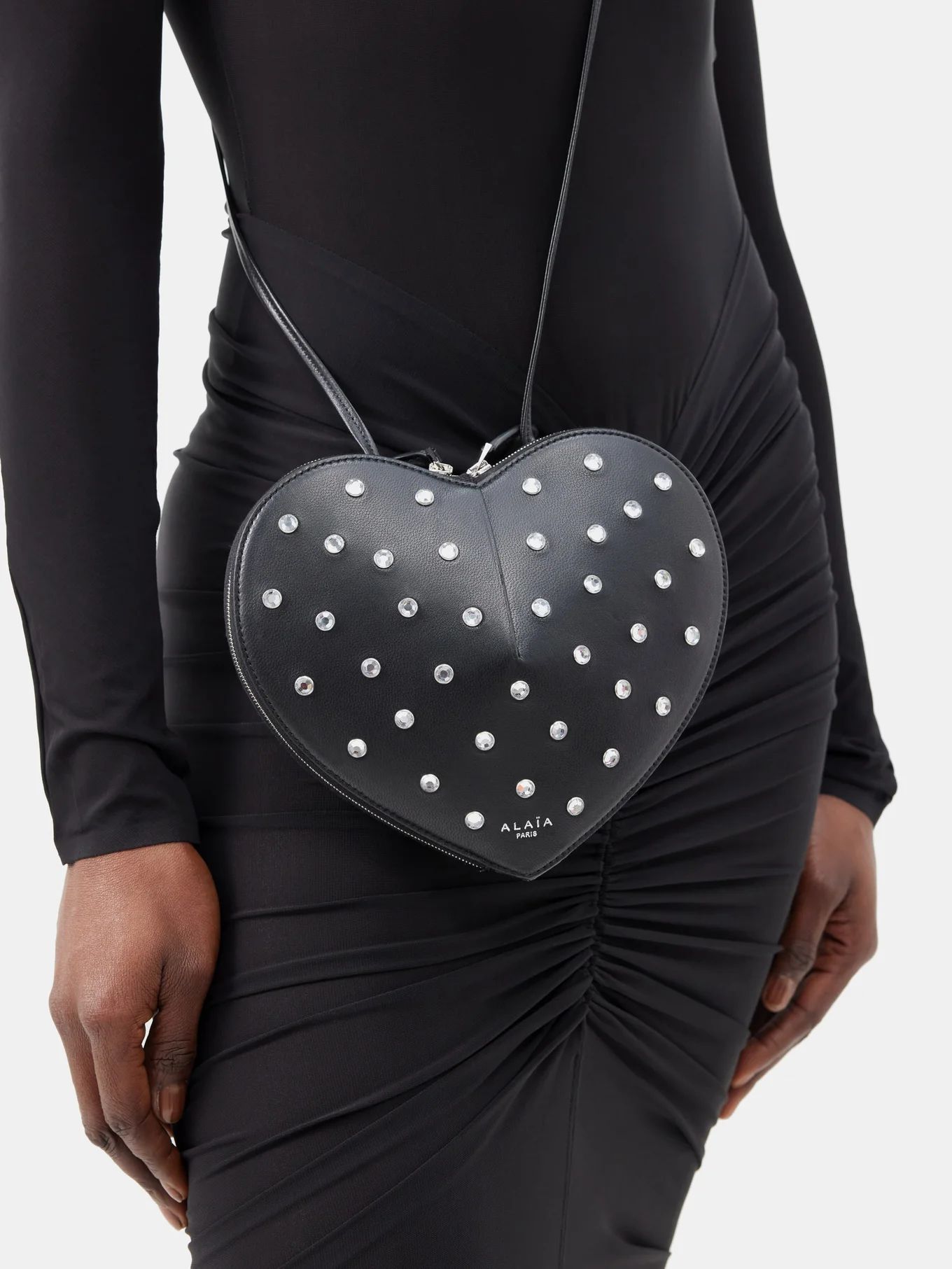 Le Cœur crystal-embellished leather cross-body bag | Matches (UK)