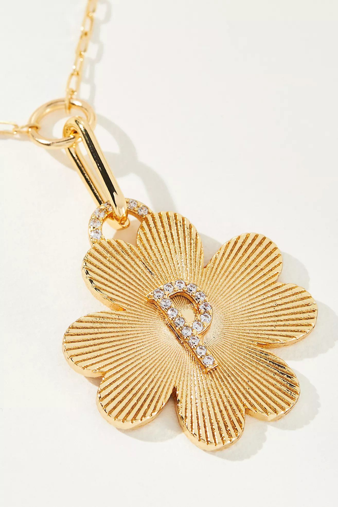 Monogram Clover Charm Necklace | Anthropologie (US)