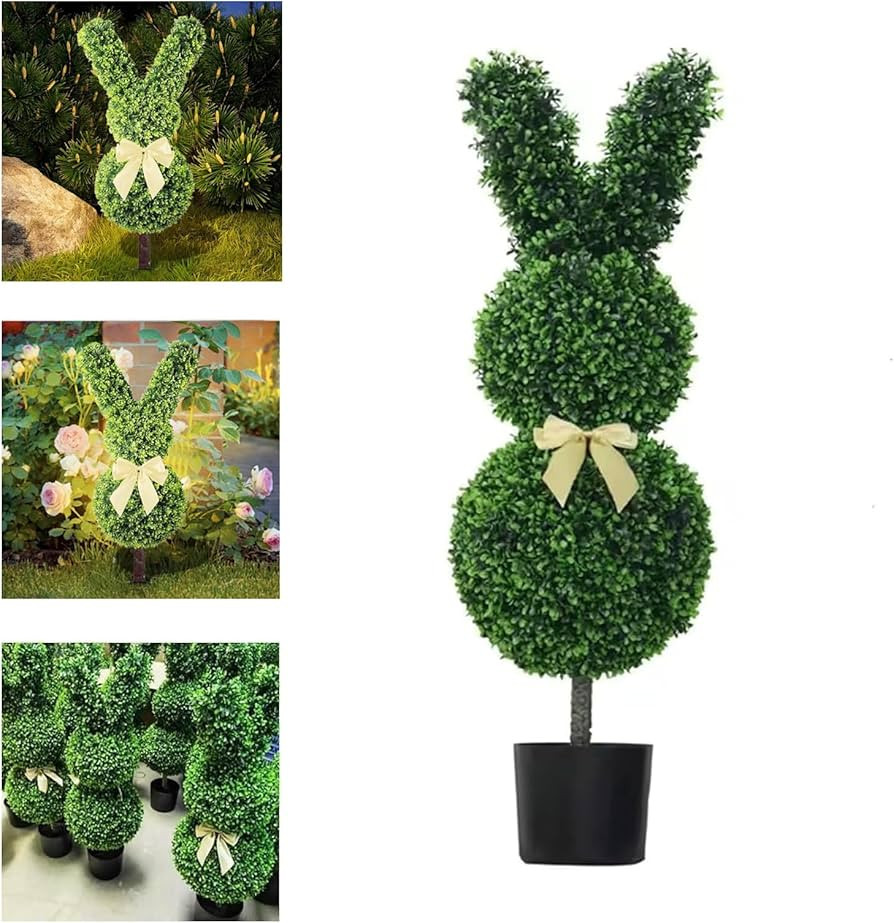 Bunny Topiary Outdoor, Easter Bunny Topiary, Easter Bunny Simulation Potted Plant for Home Front ... | Amazon (US)