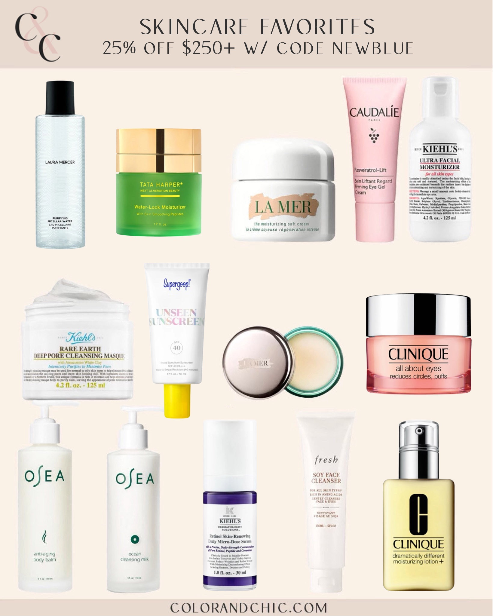 Skin care favorites that are 25% off purchases of $250 or more! Use code NEWBLUE at checkout! 


#LTKSaleAlert #LTKBeauty