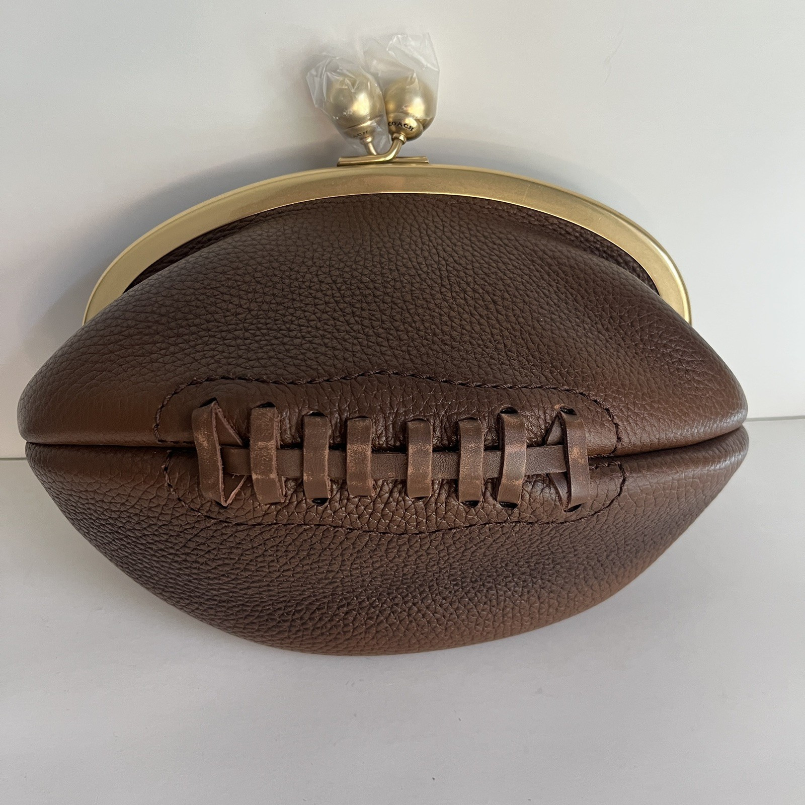 COACH Football Kisslock Frame Bag In Regenerative Leather CGP27 NWT | eBay US