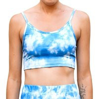 Blue White Tie Dye Cropped Tank Spaghetti Strap Cami Mix N Match Crop Top | Etsy (US)