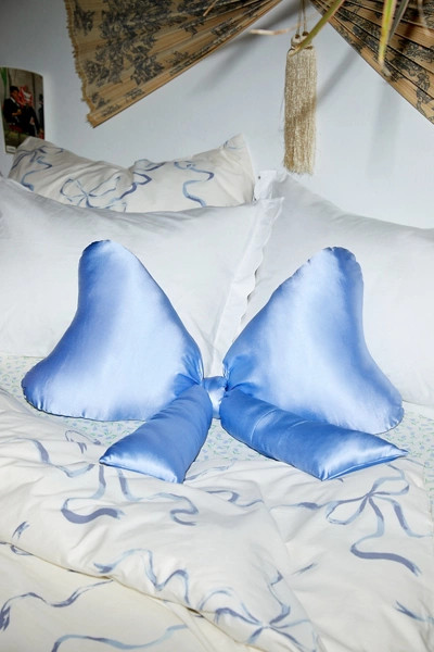 Big Bow Satin Throw Pillow | Urban Outfitters (US and RoW)
