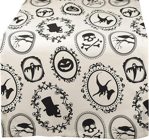 DII Halloween Party Tabletop Decor, Reusable & Machine Washable Cotton Fabric, Table Runner, 14x7... | Amazon (US)
