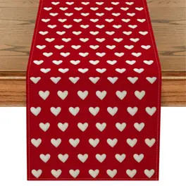 1pc Valentine'S Day Table Runner - Woven Polyester, Red with White Hearts, Rectangular Linen Blen... | Temu Affiliate Program