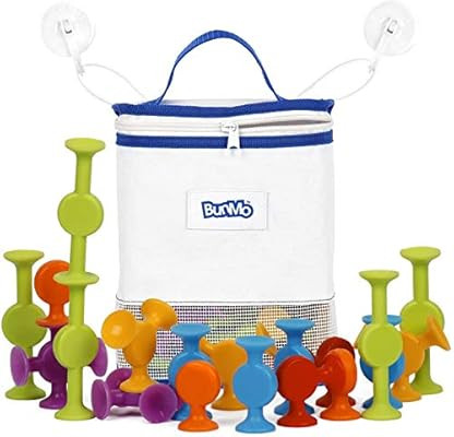 BunMo Bath Toys with Suction Bathtub Toy Organizer - 24pk Brilliant Stem Learning Educational Toy... | Amazon (US)