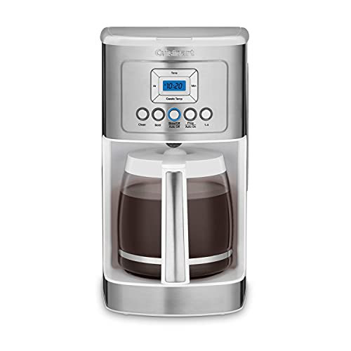 Cuisinart 14-Cup Coffee Maker, Programmable PerfecTemp Glass Carafe Coffee Machine with 1-4 Cup Setting, Brew Strength Control and Brew Pause, Stainless Steel, DCC-3200WNAS, White | Amazon (US)