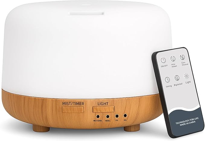 Aromatherapy Essential Oil Home Diffuser with Remote Control, 300ML Large Room Cool Mist Air Humi... | Amazon (US)