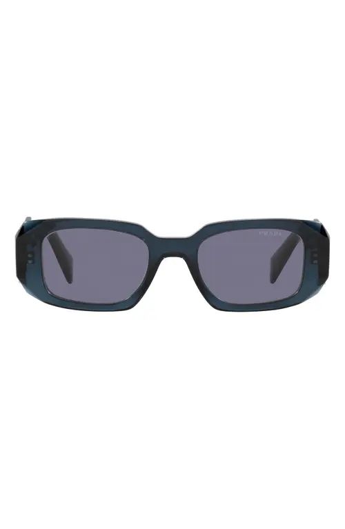 Prada Runway 49mm Rectangle Sunglasses in Blue Crystal/Blue at Nordstrom | Nordstrom