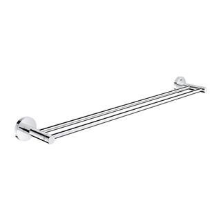Essentials 24 in. 2-Bar Double Towel Bar in StarLight Chrome | The Home Depot