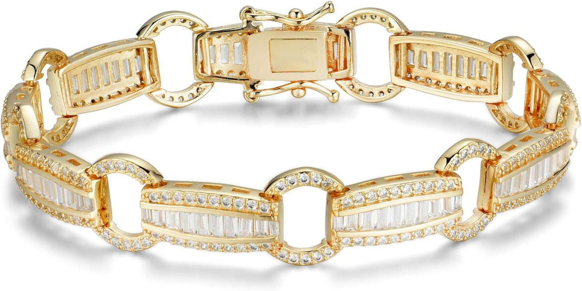 NYC Sterling Women's Cubic Zirconia Elegant Baguette Link Tennis Bracelet | Amazon (US)