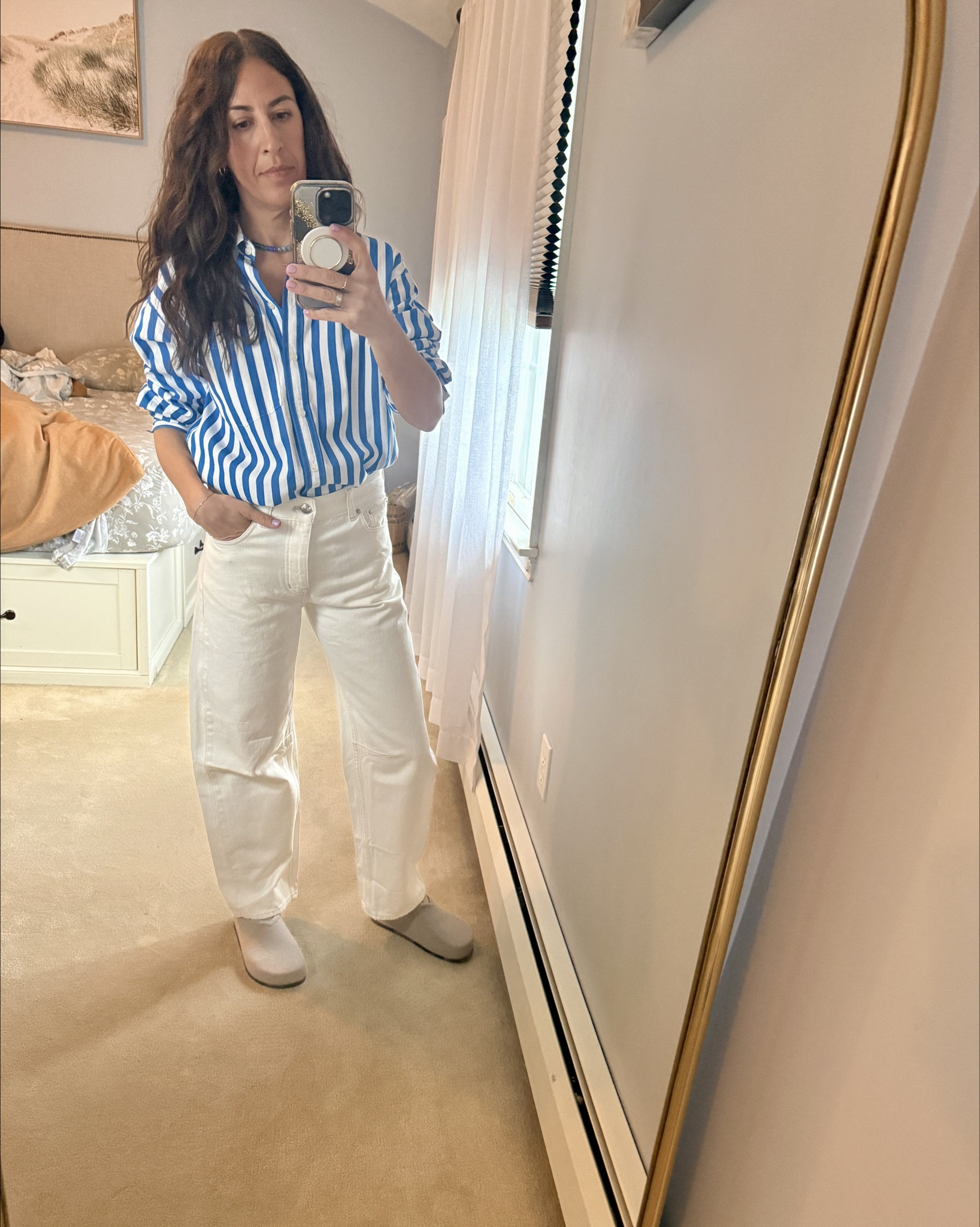 Outfits not just for Easter.

-always a fan of the lace tops on every color. I ordered a navy one to go with the vest but it didn’t come in on time but I thought the pink looked good with the shoes.
-cropped button downs. Love them. Esp for my small torso.
- fave jeans from @Madewell in white!

Jeans- 23/r
Lace shirt- small
Polos- xs

#LTKPetite #LTKootd