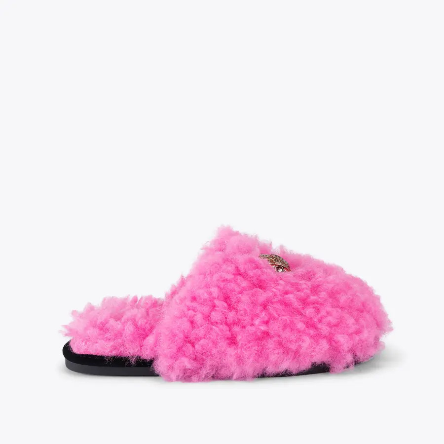 KENSINGTON SLIPPERS Pnk Faux Fur Slipper by Kurt Geiger London | Kurt Geiger US