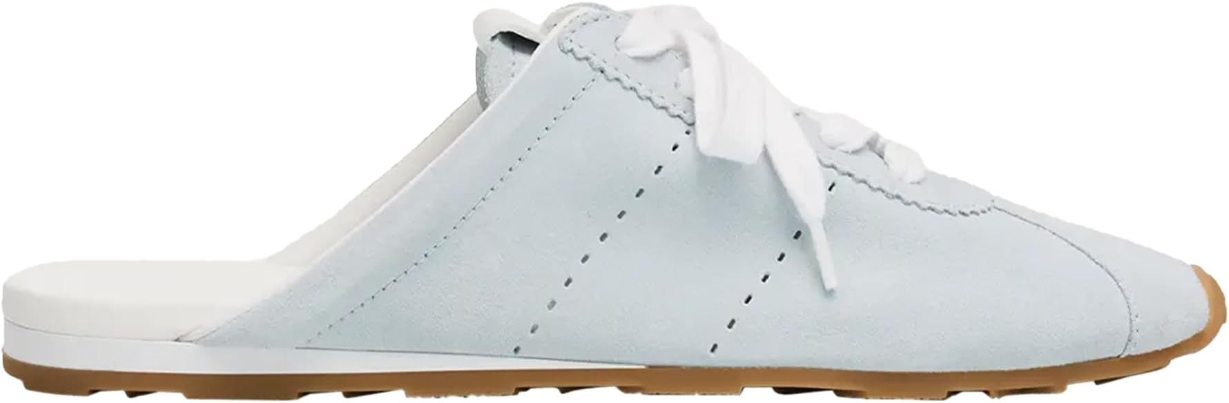 Suede Mules for Women Round Toe Lace up Slip-on Sneakers Mule Casual Backless Slide Sneakers Comf... | Amazon (US)