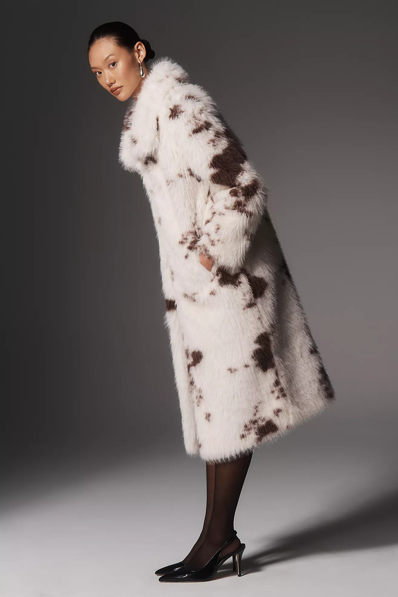NVLT Faux-Fur Cow Print Coat | Anthropologie (US)