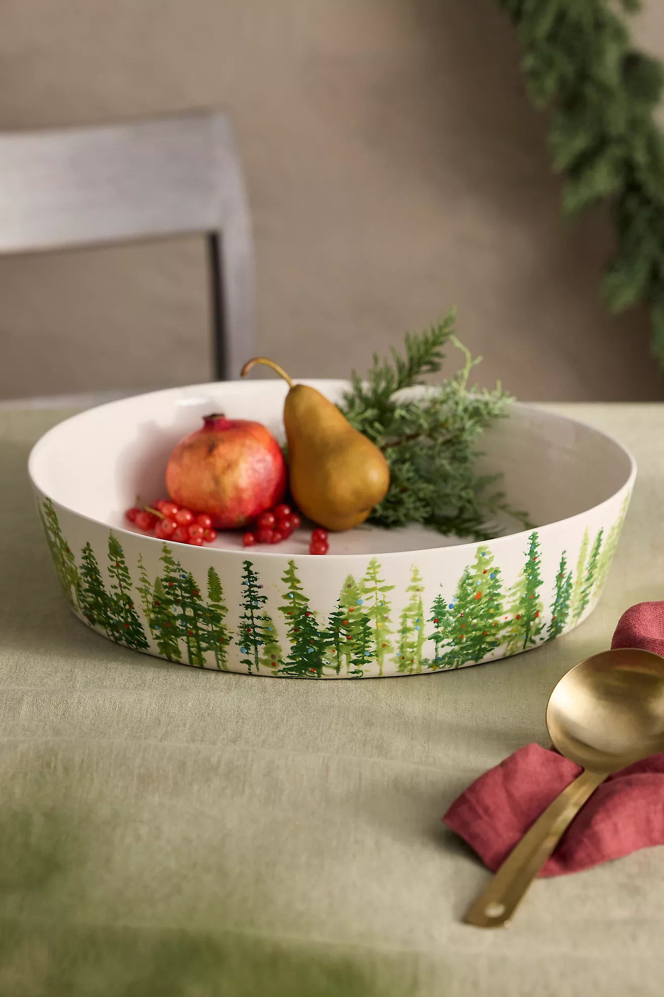 Holiday Forest Stoneware Serving Bowl | Anthropologie (US)