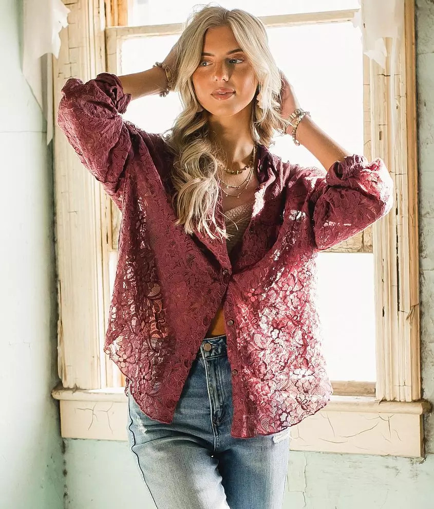 Sheer Lace Blouse | Buckle