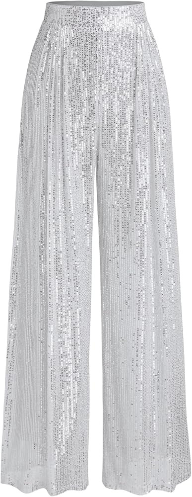 CIDER Sequins Mid Waist Straight Leg Trousers | Amazon (US)