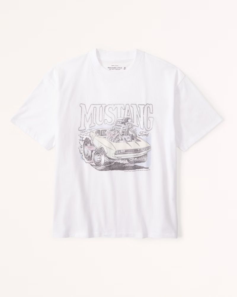 Abercrombie & Fitch Women's Mustang Graphic Easy Tee in White - Size S | Abercrombie & Fitch (US)