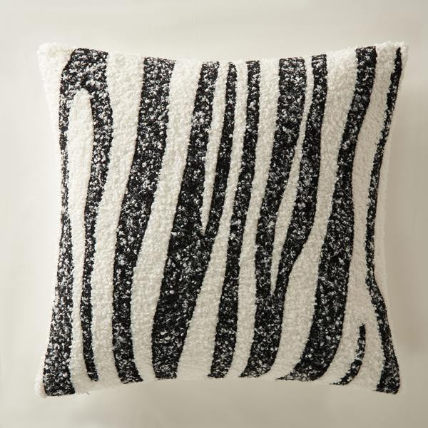 Zebra Boucle Pillow 22" | White Black | Patterned Pillows | Z Gallerie | 22" X 22" | 100% Polyester premium boucle fabric | Z Gallerie