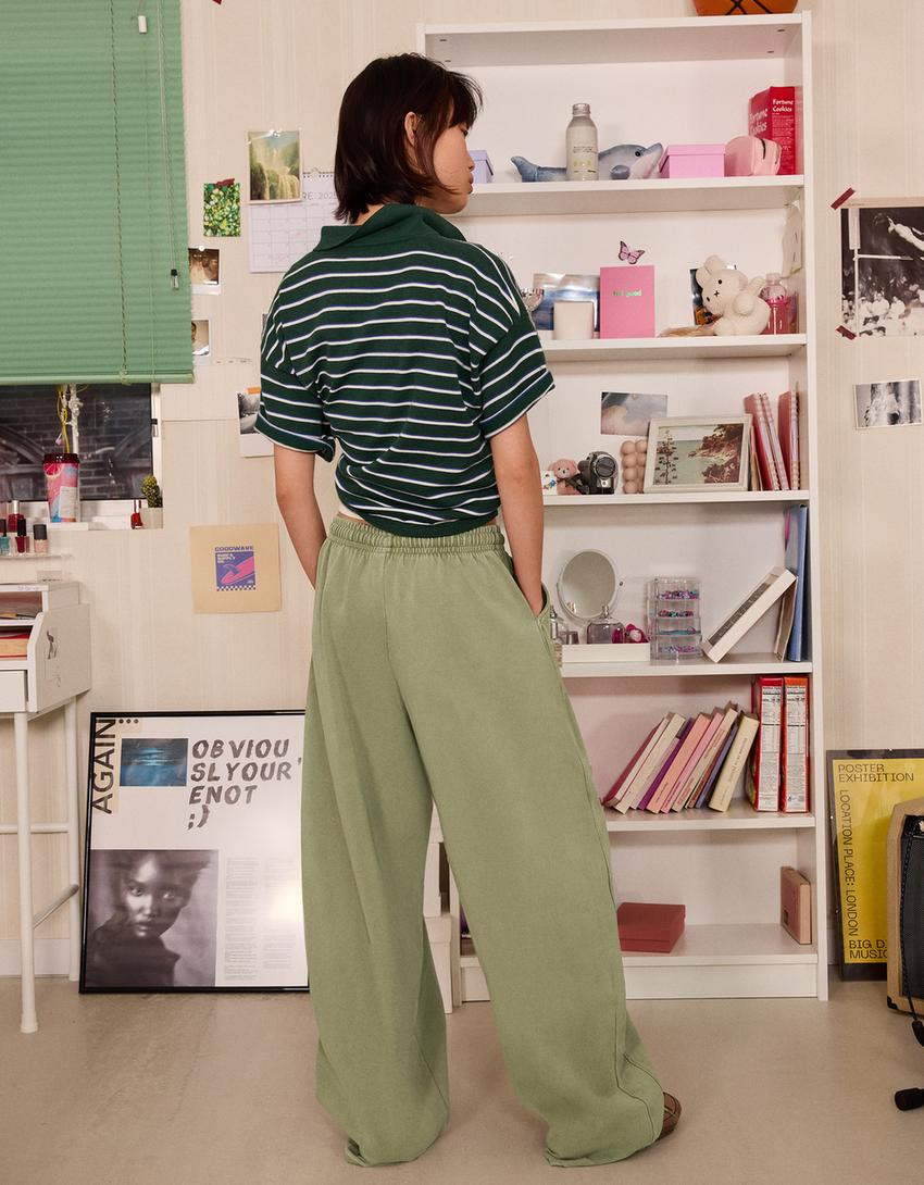 Barrel-Jogginghose mit Stoppern - Damen | Bershka DE