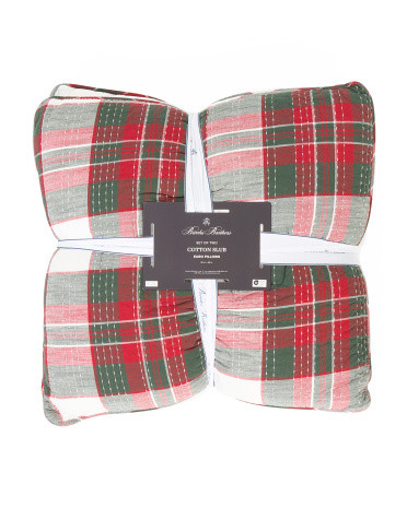 26x26 Set Of 2 Plaid Euro Pillows | Home Essentials | Marshalls | Marshalls
