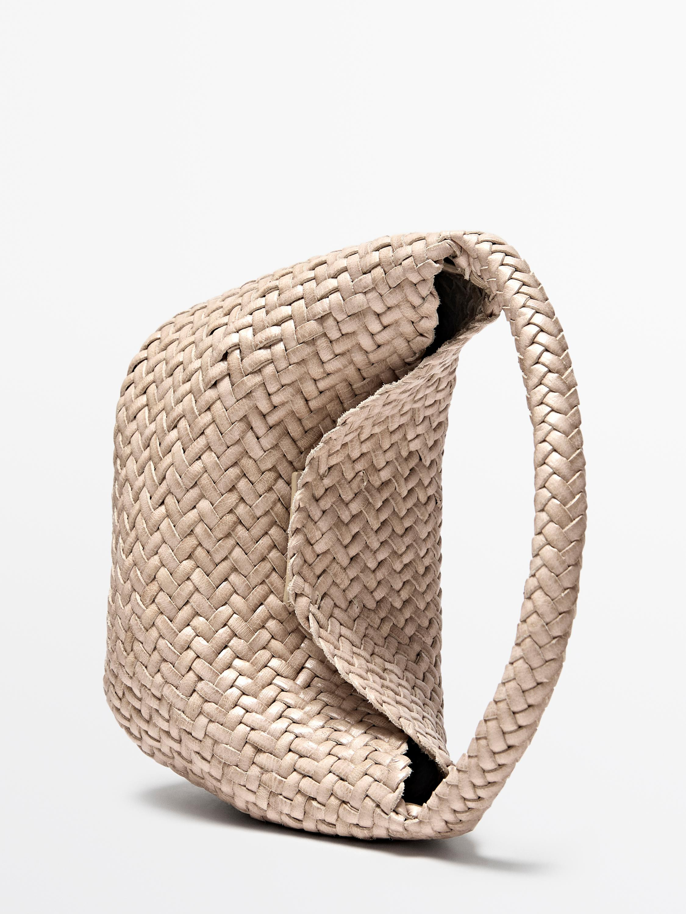 Nappa leather braided mini bag | Massimo Dutti UK