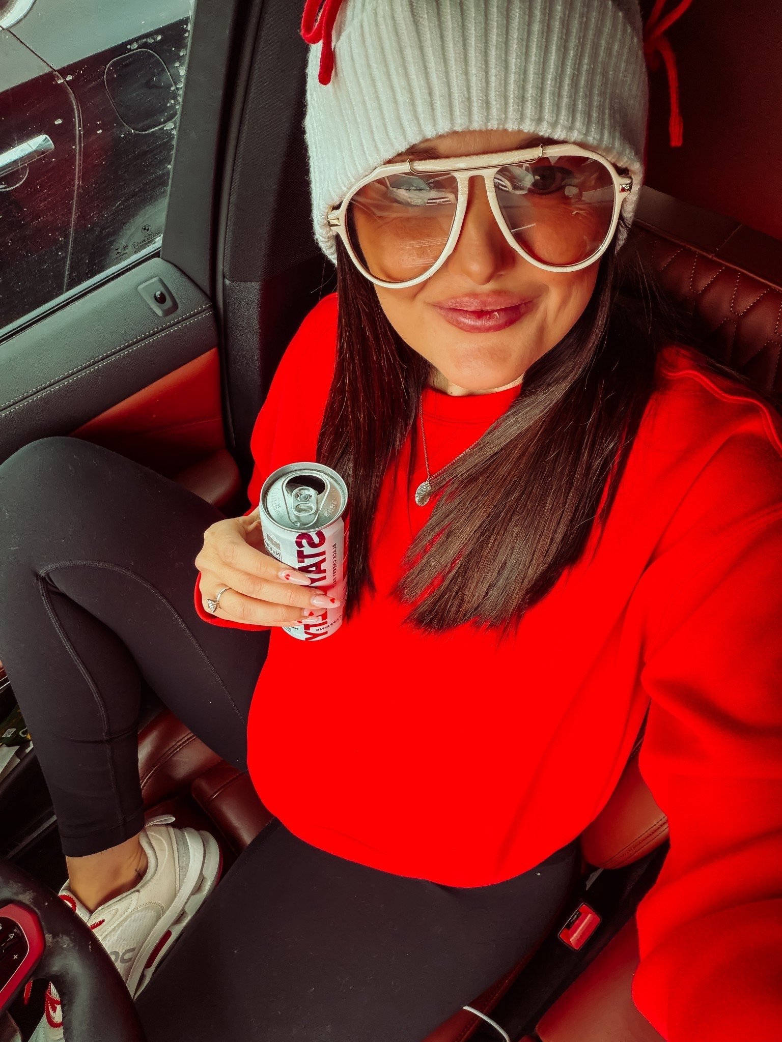 Red sweatshirt + bow beanie moment ❤️
Cozy, comfy, and perfect for running errands or carpool. Linking my sweatshirt, hat, and sunnies here!

#LTKOver40 #LTKSaleAlert #LTKootd