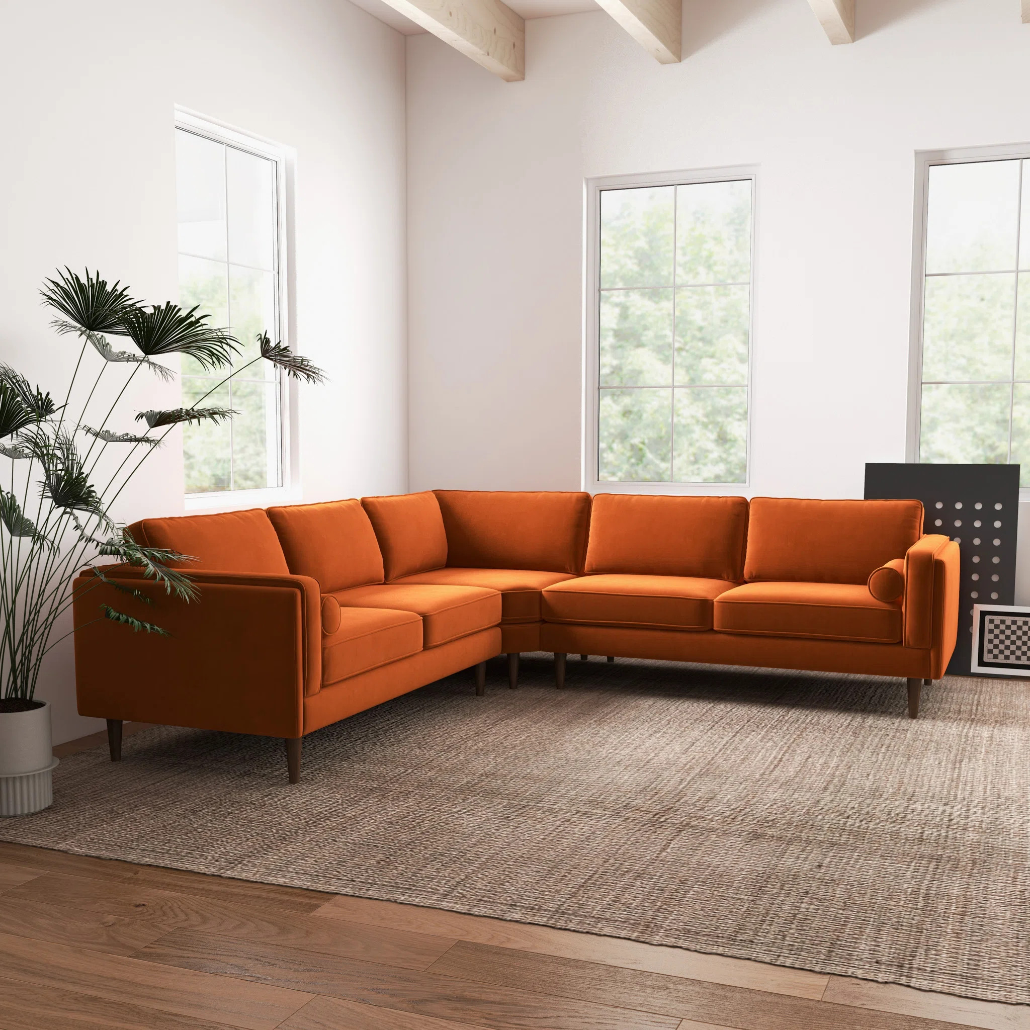 Elberon 3 - Piece Modern Living Room Symmetrical Corner Sofa | Wayfair North America