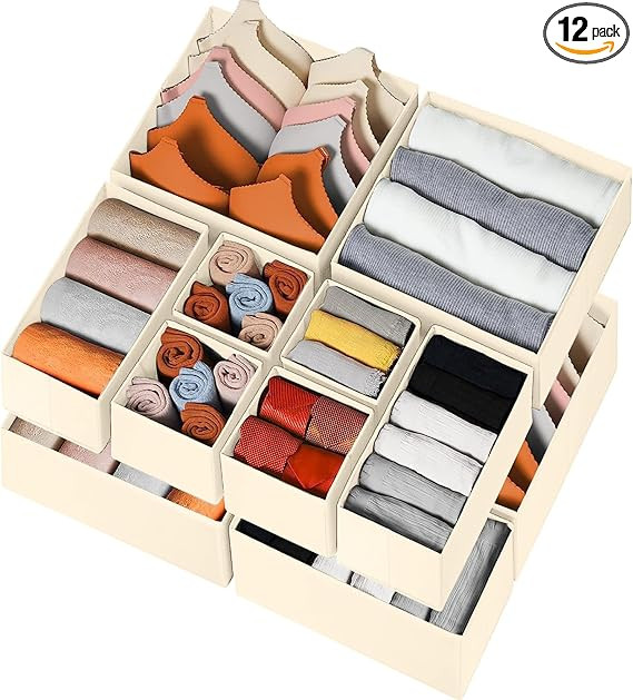 Criusia Drawer Organizer Clothes 12 Pack, Dresser Organizer for Nursery Bedroom Closet Organizati... | Amazon (US)