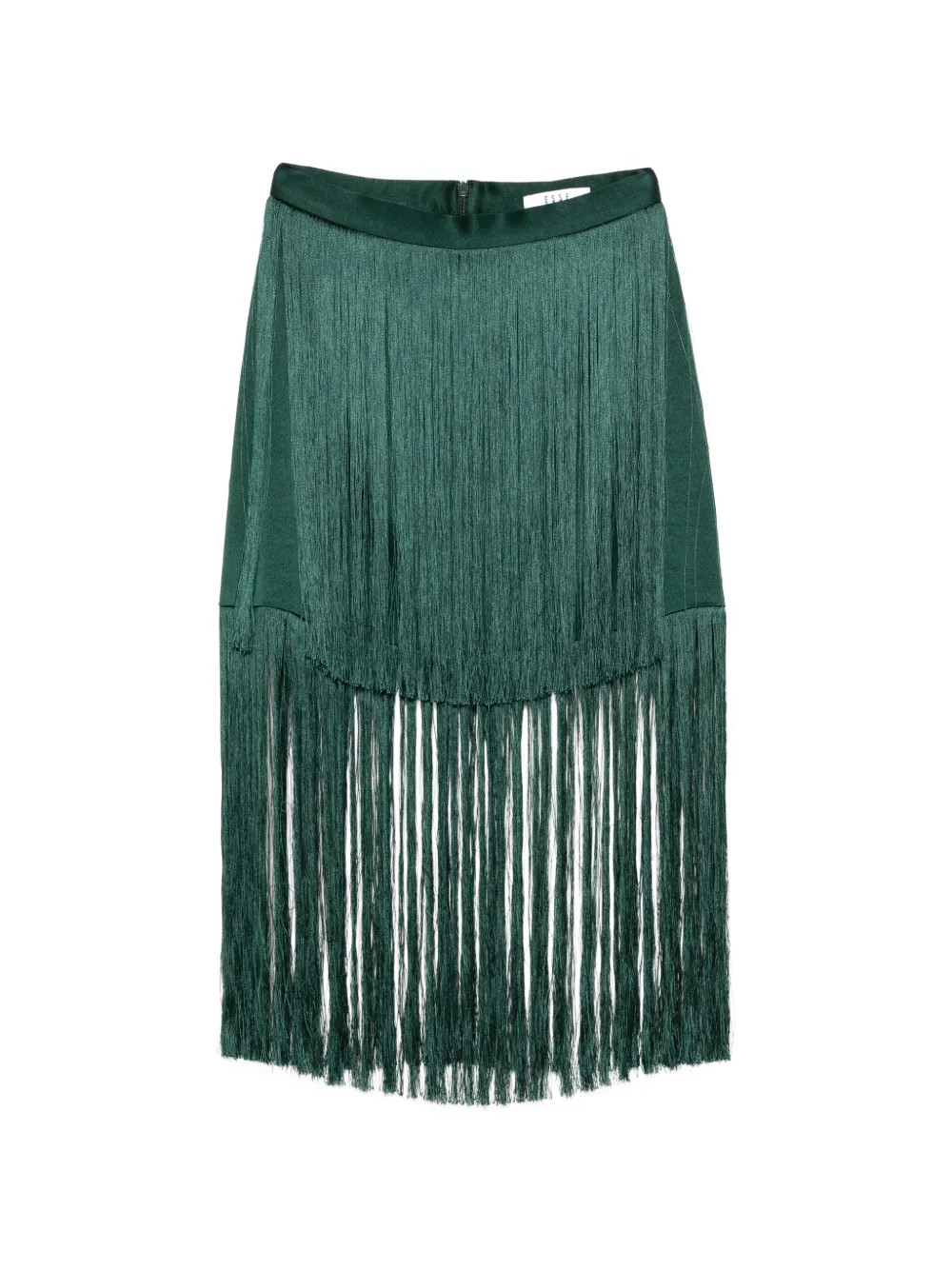 Esse Studios Cinca layered fringe skirt - Green | Farfetch Global