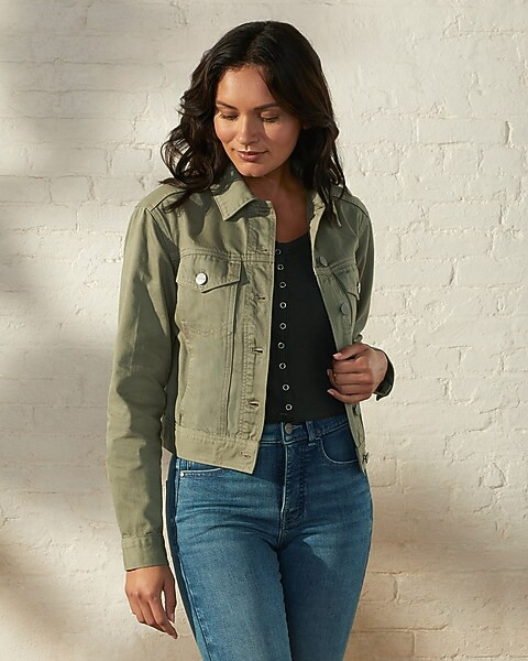 UpWest Cropped Trucker Jacket | Express
