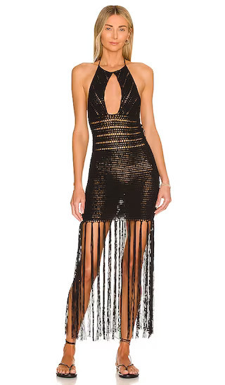 x REVOLVE Ariana Crochet Mini With Fringe | Black Fringe Dress | Black Beach Dress | Black Cover Up | Revolve Clothing (Global)