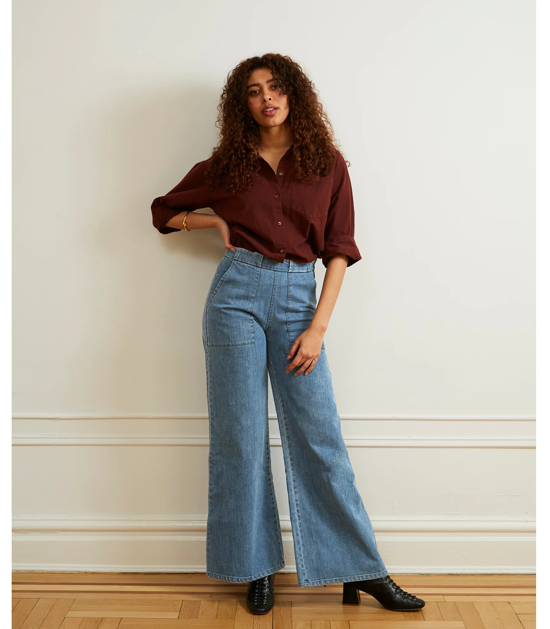 Long Sabrina Wide-Leg Jeans - Light Indigo | Loup